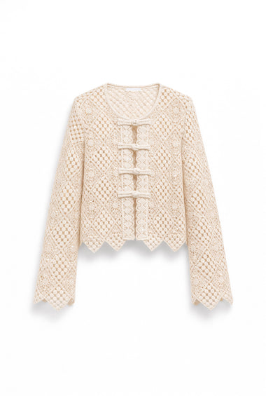 MAGLIA CROCHET ECRù