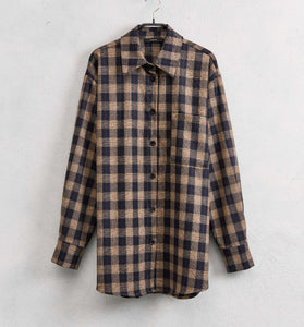 CAMICIA A QUADRI MARRONE