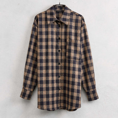 CAMICIA A QUADRI MARRONE