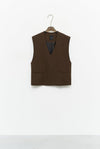 Gilet scollo V brown