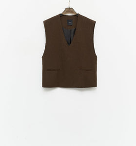 Gilet scollo V brown