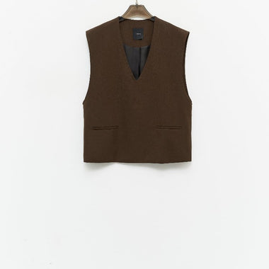 Gilet scollo V brown