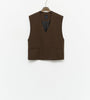 Gilet scollo V brown