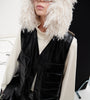 GILET IN ECOPELLE COMBINATO A CONTRASTO