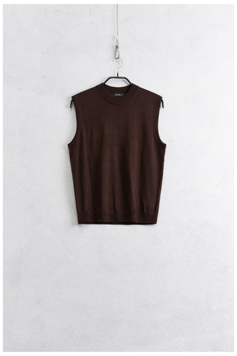 GILET IN MAGLIA 100% LANA MERINOS NERO