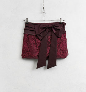GONNA MINI IN PIZZO BORDEAUX