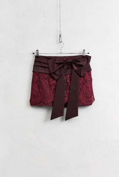 GONNA MINI IN PIZZO BORDEAUX