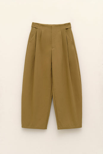 PANTALONE BARREL VERDE OLIVA