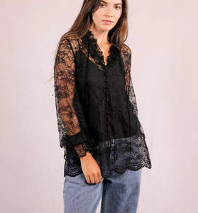 CAMICIA IN PIZZO TRASPARENTE