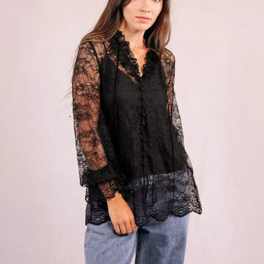 CAMICIA IN PIZZO TRASPARENTE